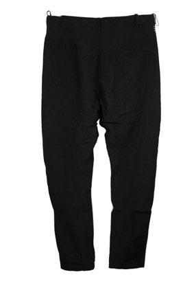 Masnada Men Trousers Black linen trousers, banana leg style view 3 Masnada Men Trousers Black linen trousers, banana leg style view 3